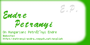 endre petranyi business card